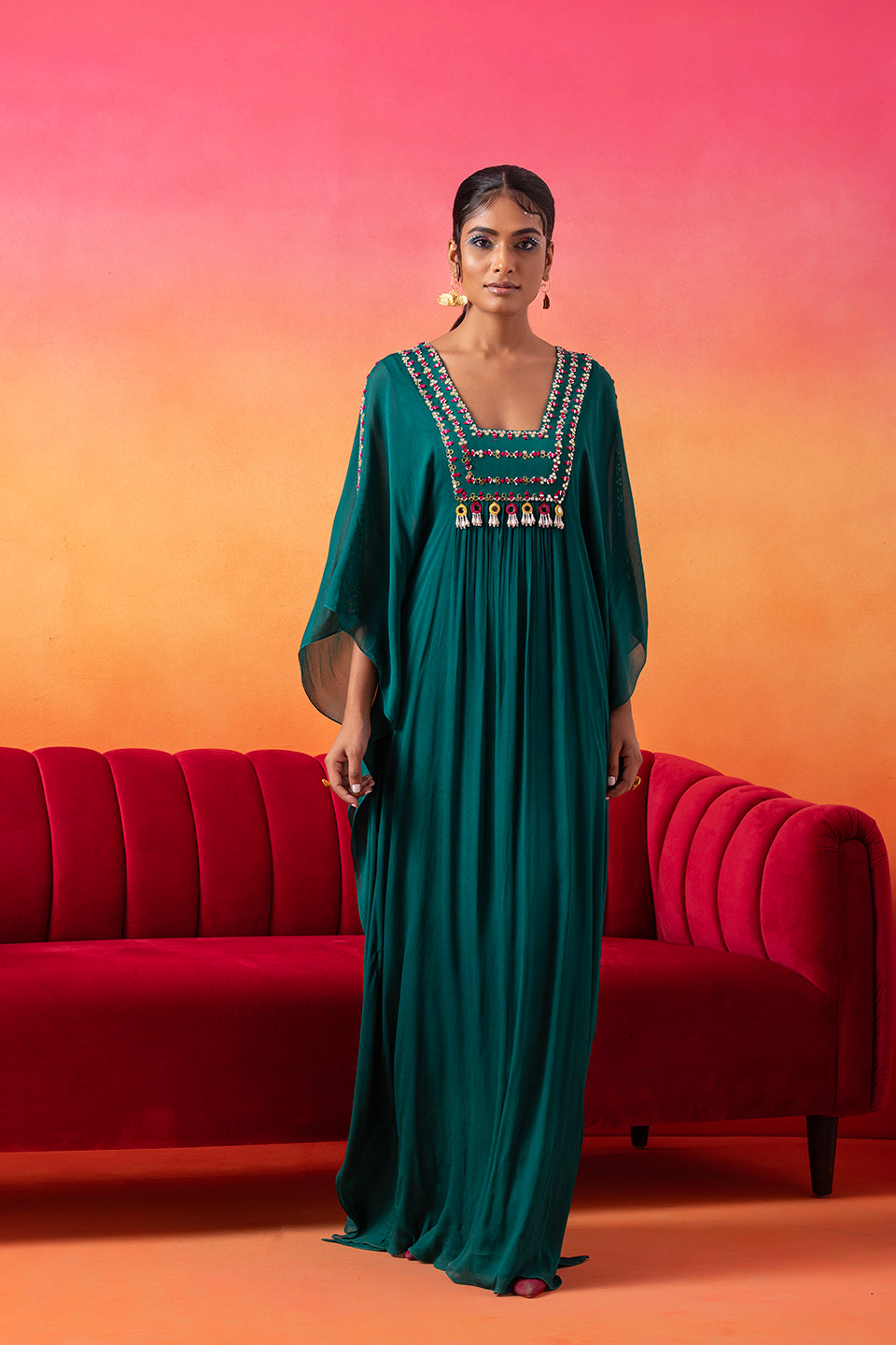 Emerald Green Kaftan SeemaThukral