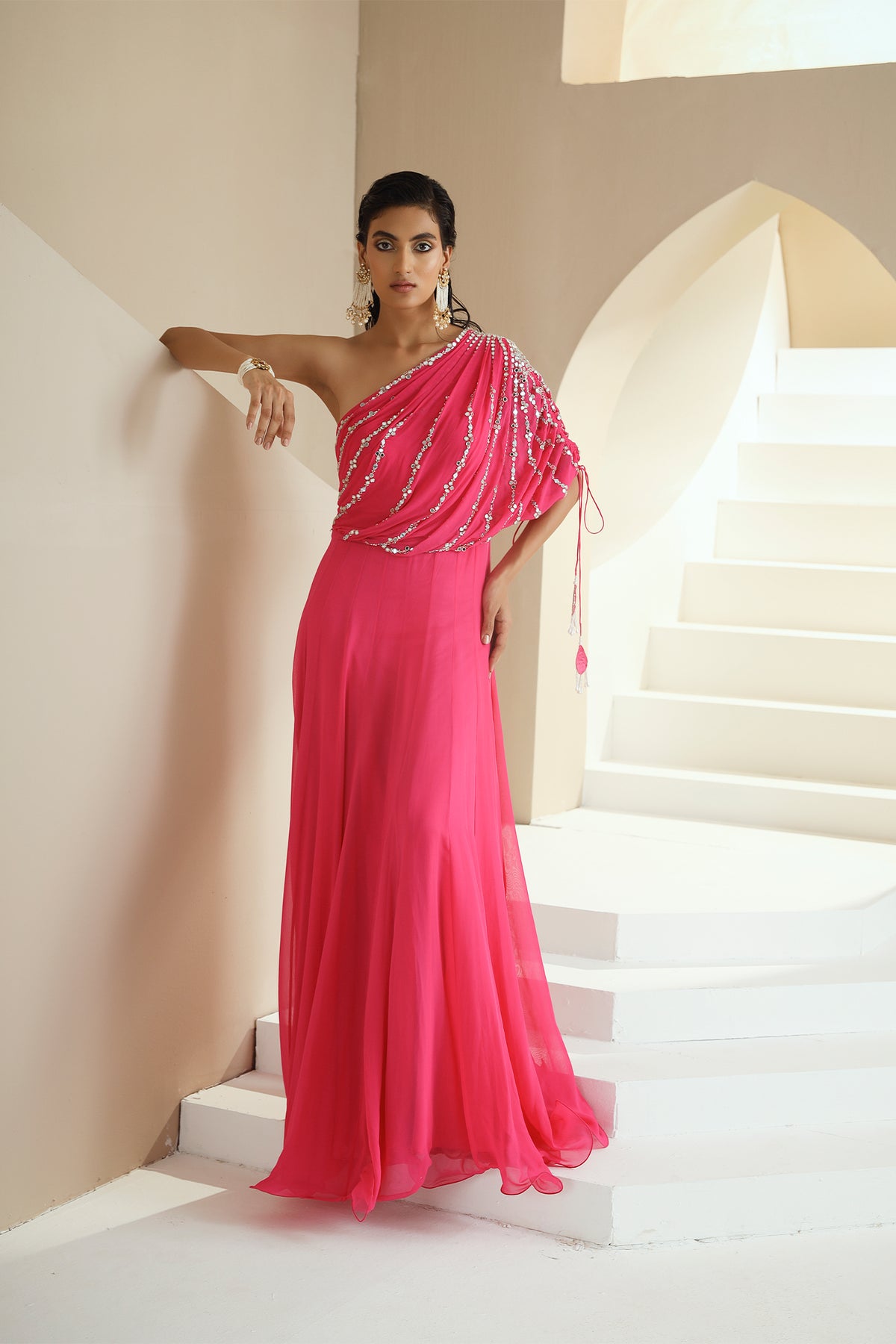 Hot pink Anarkali