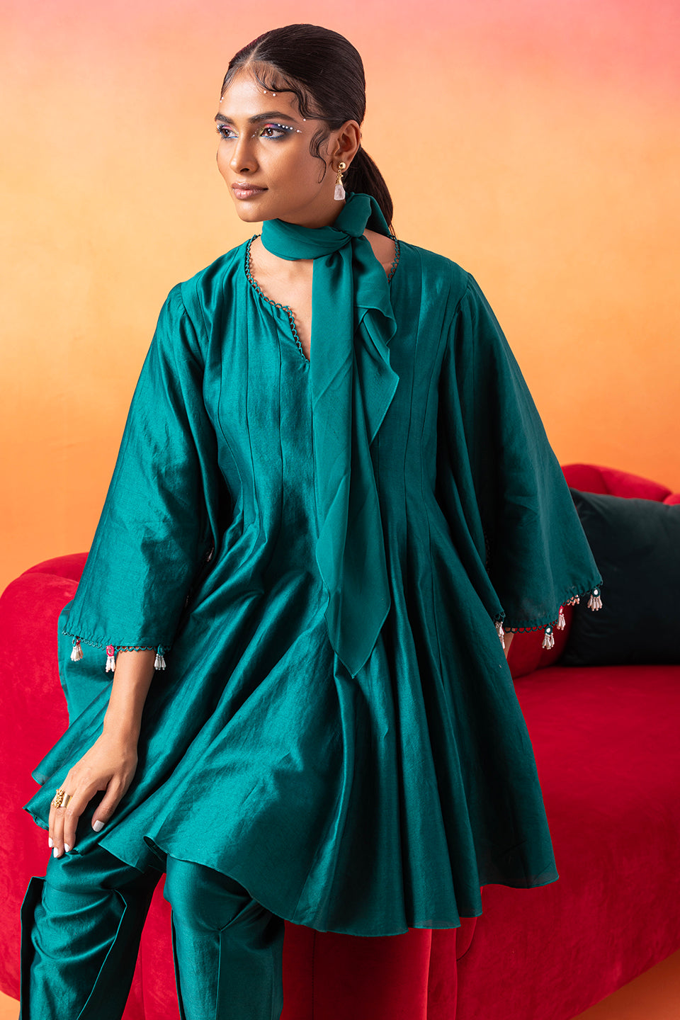 Emerald green tunic dress hotsell