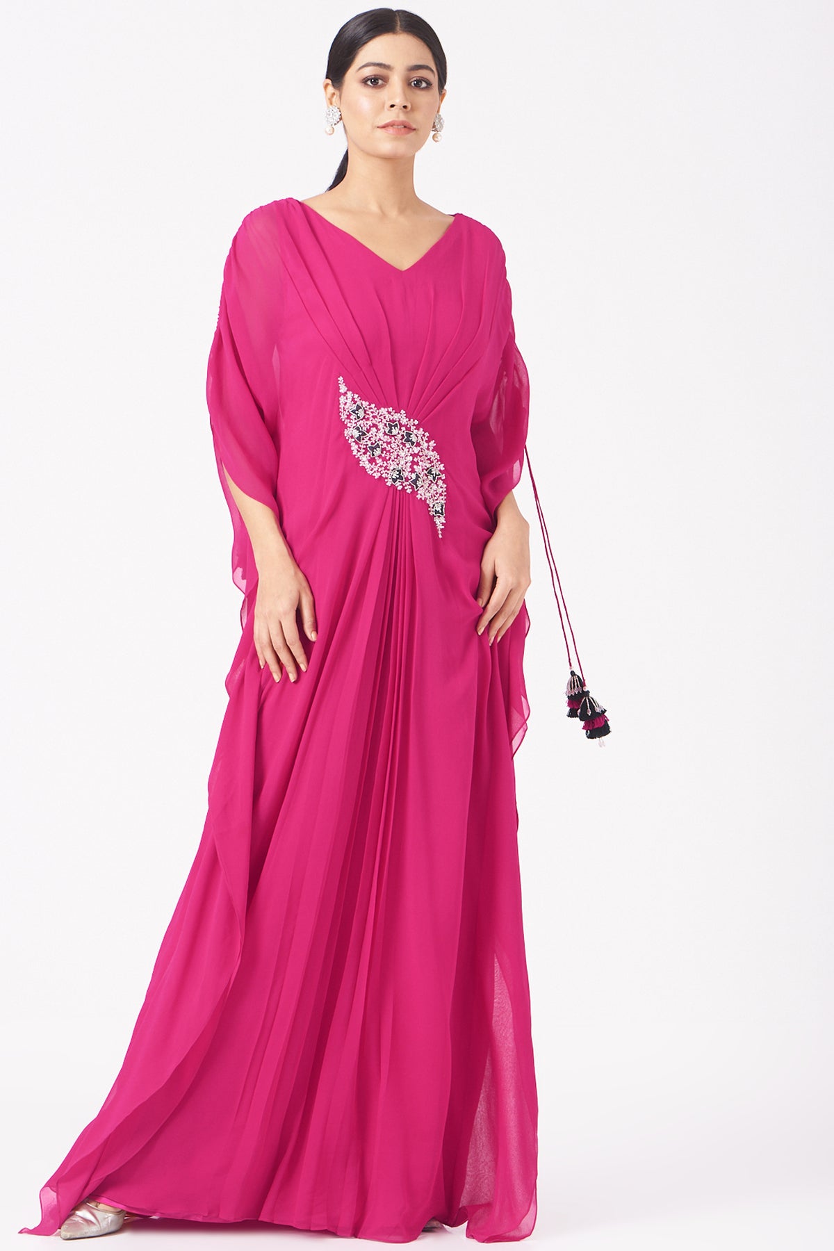 Fuchsia Embroidered Kaftan