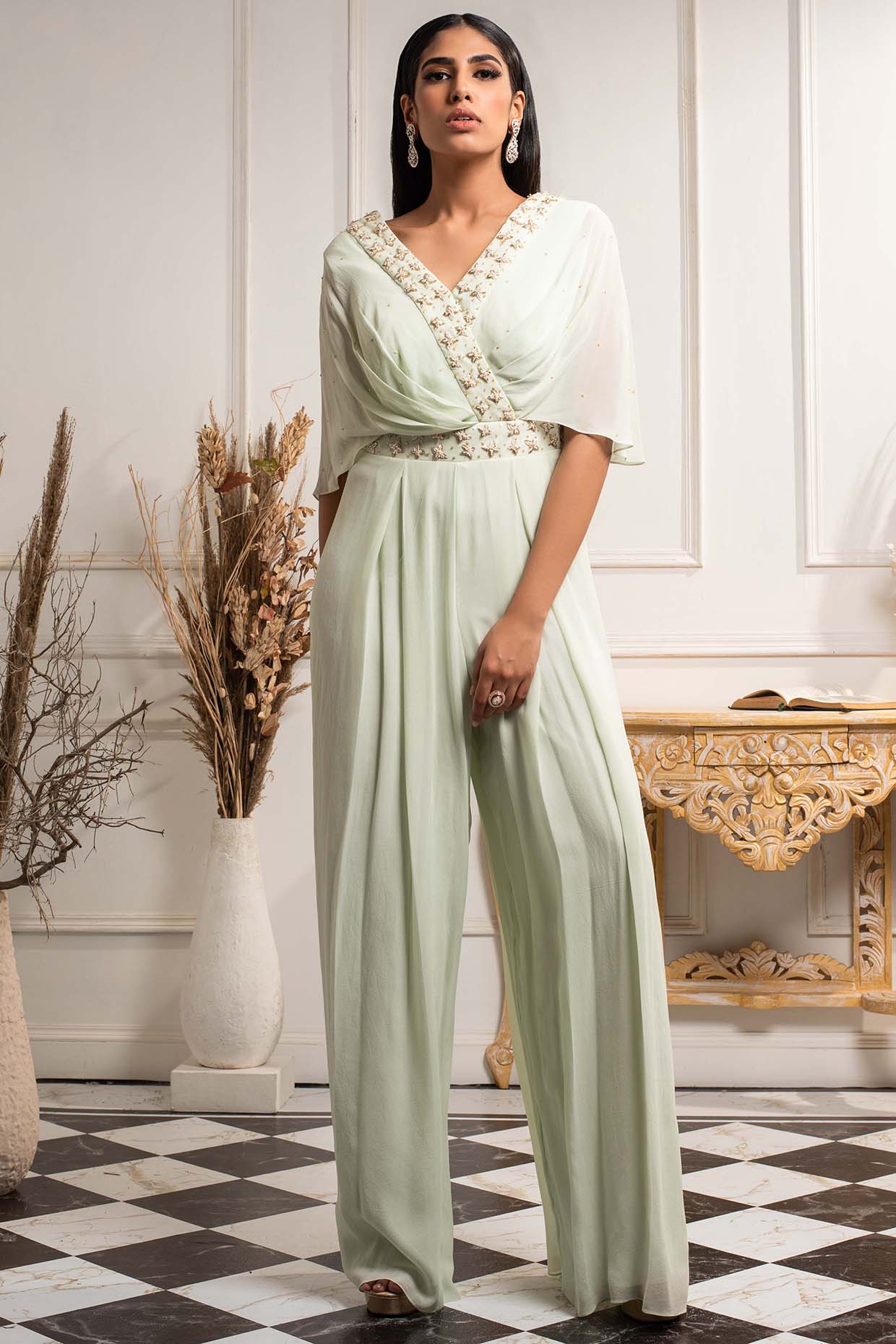 Green wedding clearance jumpsuit